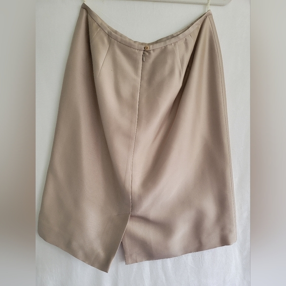 90% Silk Champagne Midi Skirt - Picture 3 of 9